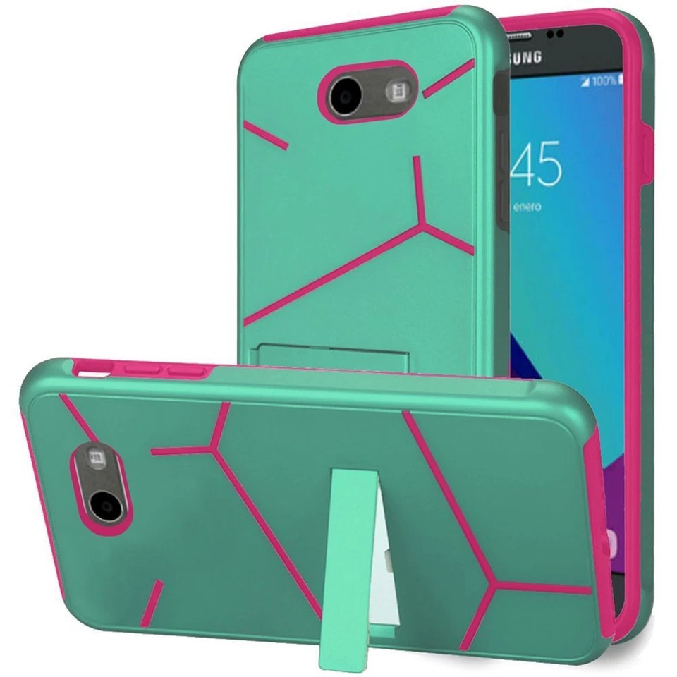 GSa Helix Hybrid Case for Samsung Galaxy J3 (2017) - Teal & Pink - Image 1 of 1
