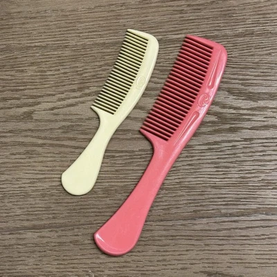 Vintage Set Goody Super Unbreakable Hair Combs Pink 8.5" Yellow 7.5” - Image 1 of 4