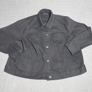 Damen Lane Bryant schwarze Denim Stretch Jacke Größe 22 Plus - Bild 1 von 7