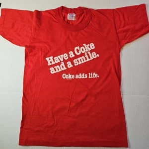 Camiseta De Colección Coca-Cola Años 80 "Have A Coke And A Smile.Coke Añade Vida" Niños L(14-16) - Imagen 1 de 10