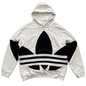 Adidas Originals Big Trefoil Cotton Hoodie Sweatshirts Weiß Herren Gr. L AOP - Bild 1 von 9