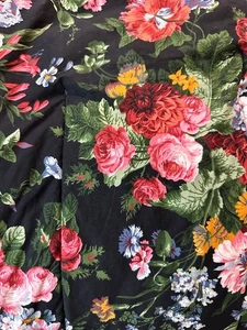 PAIR (2) of RALPH LAUREN Twin Comforters ISADORA FLORAL Black VINTAGE Stunning - Picture 1 of 5