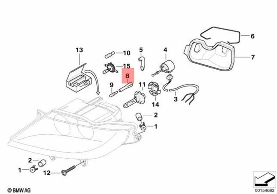 Genuíno BMW E85 E86 Coupe soquete lâmpada luz de canto OEM 63127158748 - Imagem 1 de 1