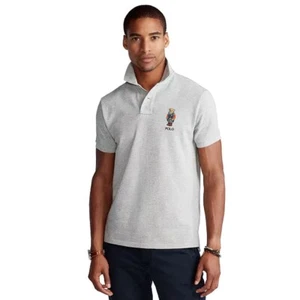 Polo Ralph Lauren Para Hombre Calce Ajustado Polo Oso Polo Gris XXL - Imagen 1 de 12