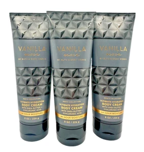 Bath & Body Works LOT 3 Men's Collection Vanilla Noir Body Cream Lotion 8 oz - Picture 1 of 2