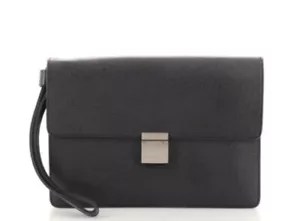 Louis Vuitton LV Selenga bracciale/frizione/borsa in pelle nera. Ottimo! - Foto 1 di 16