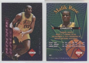 1996 Collector's Edge Rookie Rage Pink Malik Rose #40 Rookie RC