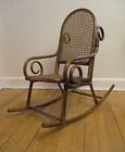 Antique Child Child's Bentwood Bamboo Scroll Rocker Rocking Chair Nice!