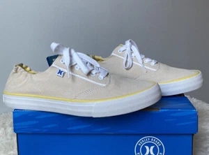 Hurley Delano Lace Up Sneakers Size 9M Natural Tan Beige Tennis Shoes Eco Bloom - Picture 1 of 12