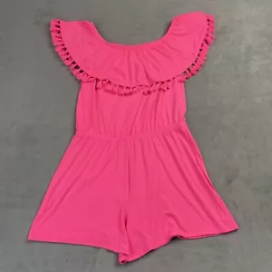 Lilly Pulitzer Romper Women Small Hot Pink La Fortuna Off Shoulder Boho Festival - Picture 1 of 9