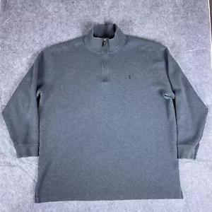 Polo Ralph Lauren Sweater Mens 3XLT Gray Tall 1/4 Zip Knit Cotton Casual - Picture 1 of 10
