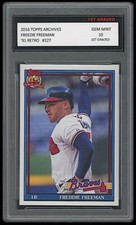 FREDDIE FREEMAN 2016 TOPPS ARCHIVES 1ST GRADED 10 BASEBALL CARD ATLANTA BRAVES