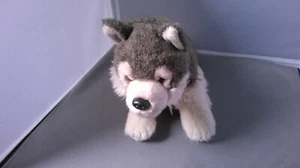 Demdaco Plush Gray Grey Wolf Siberian Husky Puppy Dog Stuffed Animal 12" - Picture 1 of 5