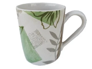 1 Corelle Corning TEXTURED LEAVES 11oz Sandstone STONEWARE MUG Green Tan Brown - Picture 1 of 1