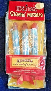 1950s REMPEL Vintage EXTRA STOMPIN' Air ROCKET Toy Space ATOMIC Missile NIP - Picture 1 of 8