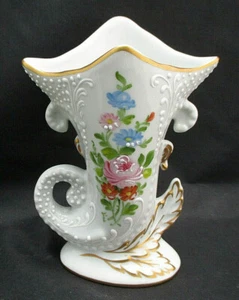 Exquisito Jarrón HP Paris Store Cornucopia Limoges Francia Flores Esmalte Lunares Regalo - Imagen 1 de 6