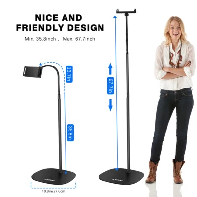 Adjustable Gooseneck Floor Stand Phone Tab Holder Mount for Samsung iPhone iPad - Image 1 of 4