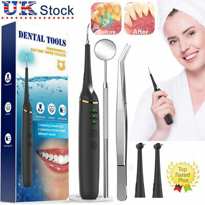 Electric Sonic Dental Scaler Tartar Calculus Plaque Remover Teeth Stains Cleaner • 16.95£