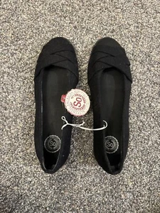 New SO Crossover Folder Black Ballet Flats WOS - Size 6 NWT Retail $35 - Picture 1 of 4