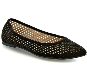 New Womens Black Ballet Flats Sz 5.5 Pointed Toe Dress Shoes Slip On Madden Girl - Picture 1 of 6