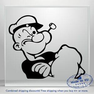 Popeye The Sailor Man Olive Oil Vintage Vinyl Wall Decal Auto Car Sticker Laptop