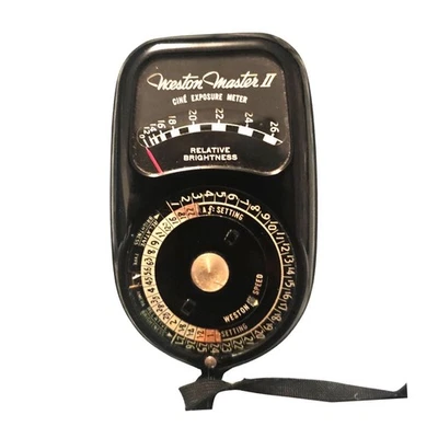 Medidor de exposición de cine Weston Master II negro vintage clásico alimentado por selenio Foto 1 de 4