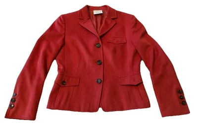 AKRIS Punto Orange Wool/angora Blazer Jacket Size 6/38/S $1800 Collar Pockets - Image 1 of 4