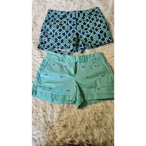 Vineyard Vines Bundle- 2 pairs of shorts, Size 0- Blue/green, Lattice & Whales - Picture 1 of 14