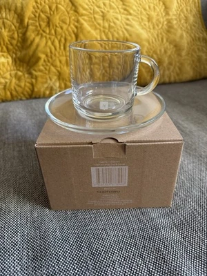 Новый Nespresso Vertuo Lungo стекла эспрессо чашка и блюдце 6 жидких унций 180 мл кофейная кружка - Изображение 1 из 4