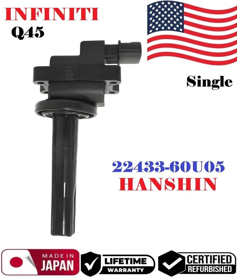 ✅ Bobina de ignição HANSHIN genuína para 1991-1993 INFINITI Q45 4.5L V8 # 22433-60U05 - Imagem 1 de 4
