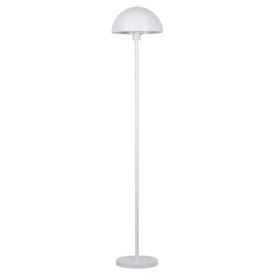 Vega White Metal Dome Floor Lamp with Sleek Modern Design and Round Metal Sha... - Image 1 of 4