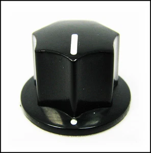 8pc. Press-Fit Black Top Hat Knobs for Guitars, Amplifiers & General Audio Use - Picture 1 of 4
