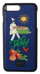 Dolce & Gabbana Handyhülle Schutzhülle blau Leder Italien iPhone 7-8 Plus UVP 180 $ - Bild 1 von 6