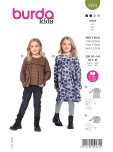 BURDA KIDS 9274 CHILD'S DRESS & BLOUSE Sewing Pattern Sizes 5 - 10 Skill: EASY - Picture 1 of 7