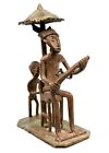 Art Africain Tribal - Figurine Antique Bronze Royal Ashanti - 12 CMS