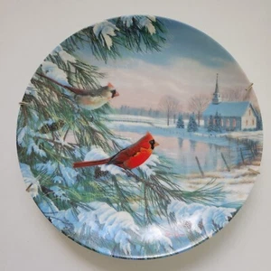 Sam Timm Plate Cardinals in Winter Birds of the Seasons Knowles Bradford 8.5" - Picture 1 of 6