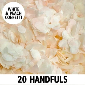 Biodegradable Wedding Confetti | White Peach Mix | Circle Tissue Paper | 20g - Picture 1 of 3