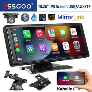 Tragbarer Autoradio Apple Carplay Android Auto Bluetooth USB Mirror Link +Kamera - Bild 1 von 16
