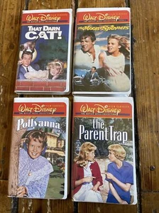 4 VHS lot Walt Disney Hayley Mills Collection Pollyanna Parent Trap Darn Cat - Picture 1 of 2