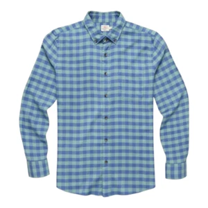 Faherty The All Time Camicia di Flanella Leggera in Moss Cove Gingham Uomo Large - Foto 1 di 9
