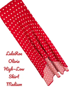NWT LulaRoe Olivia Maxi Skirt - Rare! Adorable Red & White Polka Dots- Medium - Picture 1 of 6