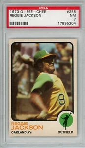 1973 O-Pee-Chee OPC #255 Reggie Jackson Oakland Athletics HOF PSA 7 NM Tough - Bild 1 von 2