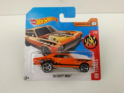 Auto Mattel Hot Wheels DTX79 Hw Flames - '68 Chevy Nova - Immagine 1 di 2