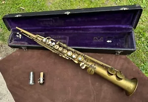 Rare 1914 Buescher True Tone Low Pitch Elkhart IND Soprano Saxophone 217609 - Imagen 1 de 12