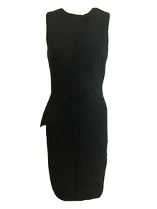 Cue Dress Black Rose Gold Boat Formal Pencil Career Business Pleat Womens Suit T - Picture 1 of 12