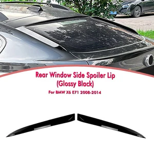 Rear Window Side Spoiler Splitter Trim For BMW X6 X6M E71 E72 2008-2014 Black - Picture 1 of 14