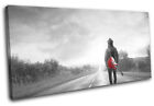Cool Musician Guitar Road Red Musical SINGLE CANVAS WALL ART Picture Print