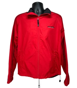 Chaqueta cortavientos vintage Ralph Lauren Polo deportiva roja cremallera completa manga deletreada - Imagen 1 de 8