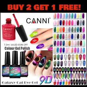Nail Gel Polish Colours CANNI 3D 9D UV LED Soak Off Primer Base No Wipe Top Coat - Picture 1 of 224