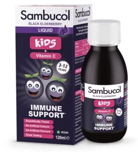 Sambucol Black Elderberry Liquid For Kids | Vit C Immune - 230ml (3-12 Years) - Picture 1 of 5